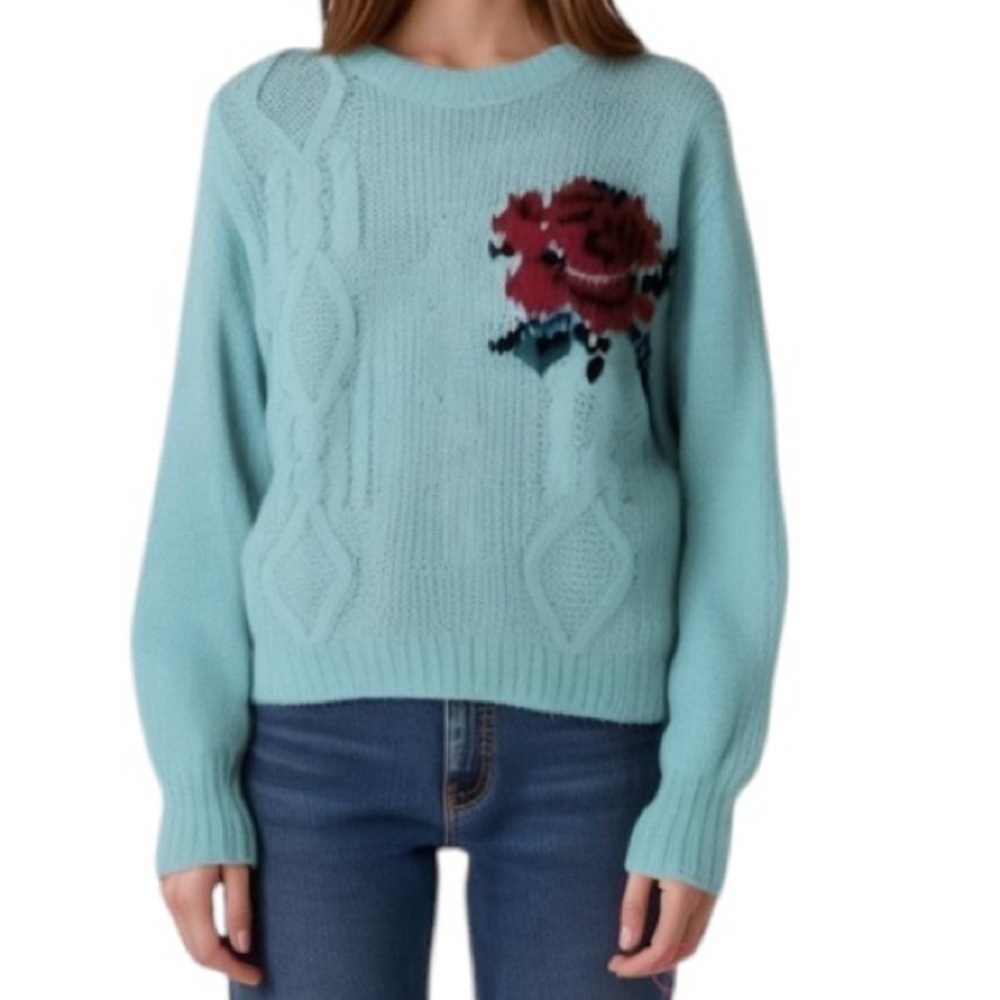 Vintage Hunter’s Glen Handknit Floral Sweater Size M